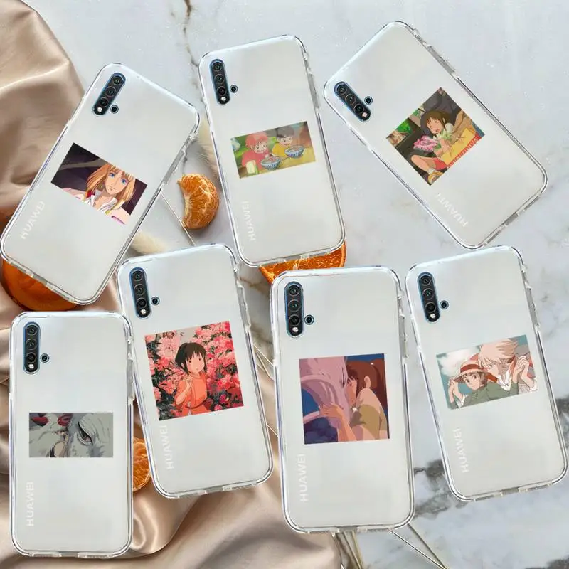 

Hayao Miyazaki Japan anime Phone Case Transparent for Huawei honor P mate 40 20 30 10 50 i 9 x mate pro lite 8a