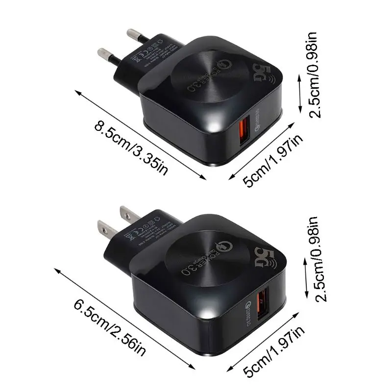 

US EU Plug Quick Charge 3.0 QC 3.0 USB Fast Charger Power Adapter For Cellphone