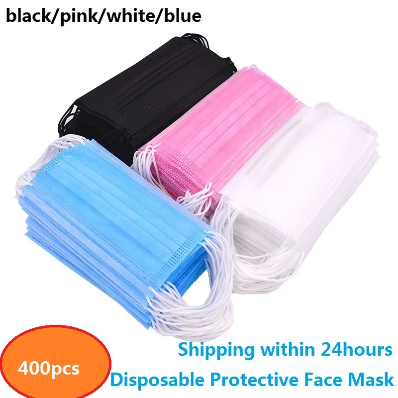 

50/400pcs Disposable Non-woven Surgical Mask 3 ply Breathable mouth mask Medical face Mask Masques Filter face mask mascarilla
