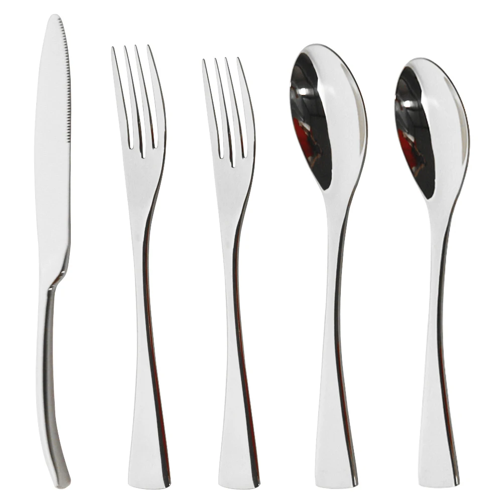 

Western 18/10 Stainless Steel Dinnerware Set 5Pcs Cutlery Set Knife Fork Dessert Spoon Tableware Set Home Kitchen Silverware Set