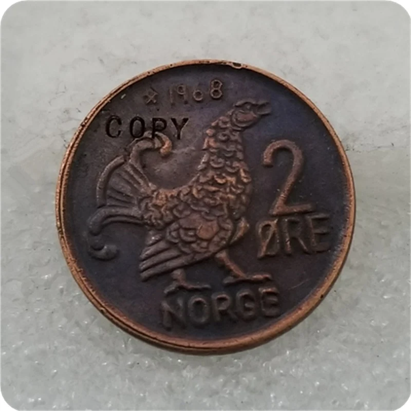 1968 Норвегия 2 руды латунная копия монет | Дом и сад
