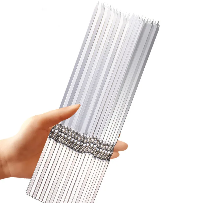 10 шт. многоразовые плоские шпажки из нержавеющей стали для Барбекю Игла-Палочка