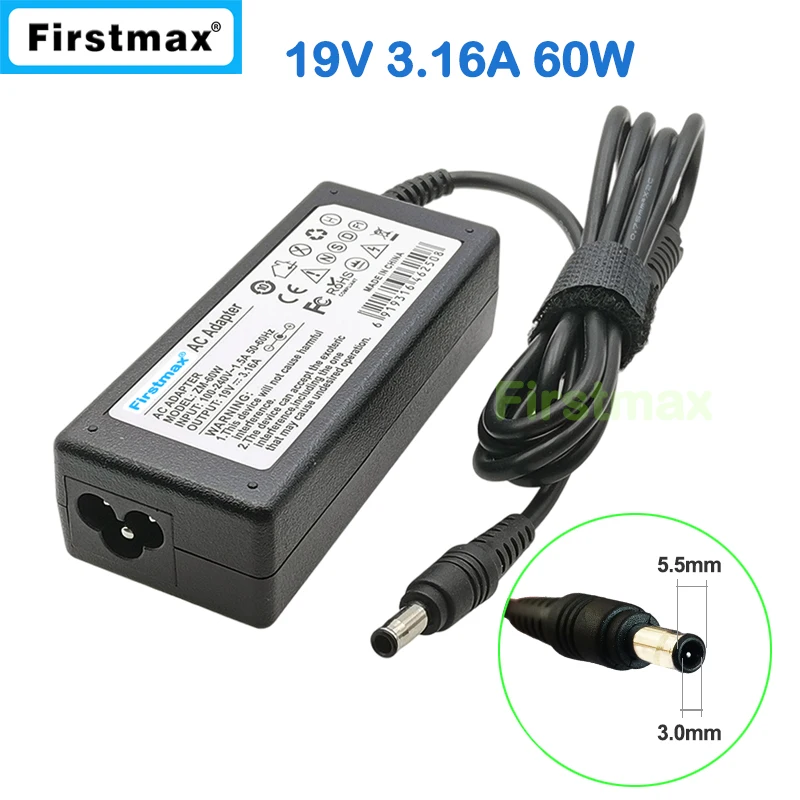 

19V 3.16A 60W Power AC Adapter for Samsung charger AD-6019R AD-6019 CPA09-004A ADP-60ZH D PA-1600-66 ADP-60ZH A AD-6019R SPA-P30