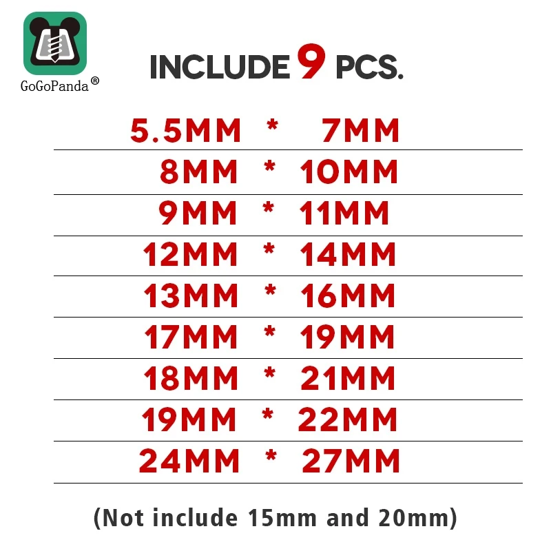 9pcs 9 шт. 5.5x7-19x22 высокое качество коробка торцевой ключ Daul головка трещотка ручка гаечный ключ - Цвет: 9pcs