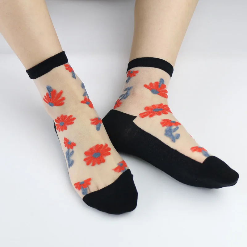 Носки женские хлопковые тонкие жаккардовые весна-лето | Женская одежда