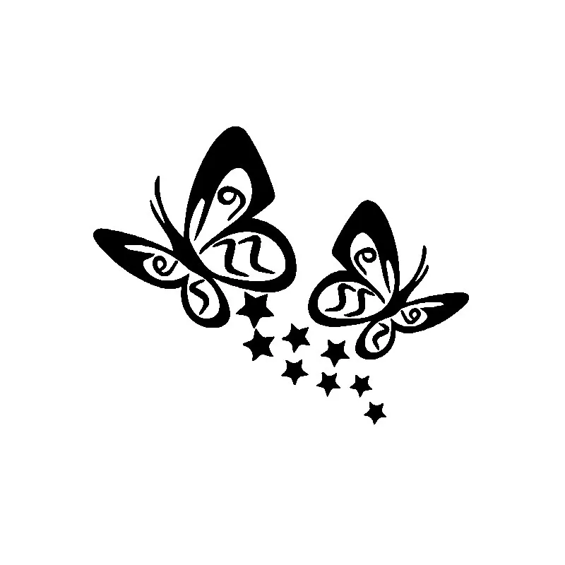 

Butterfly Starry Sky Personality Fun Car Stickers Pvc Creative Decals Waterproof Sunscreen Decoration Black/white, 14cm * 11cm