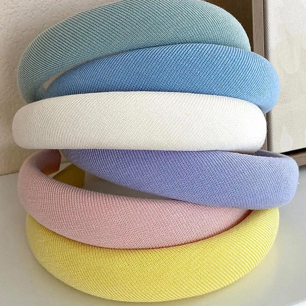 

2021 New Women Girls Cute Colorful Sponge Hairbands Sweet Simple Headband Hair Decorate Hoop Headwear Fashion Hair Accessories