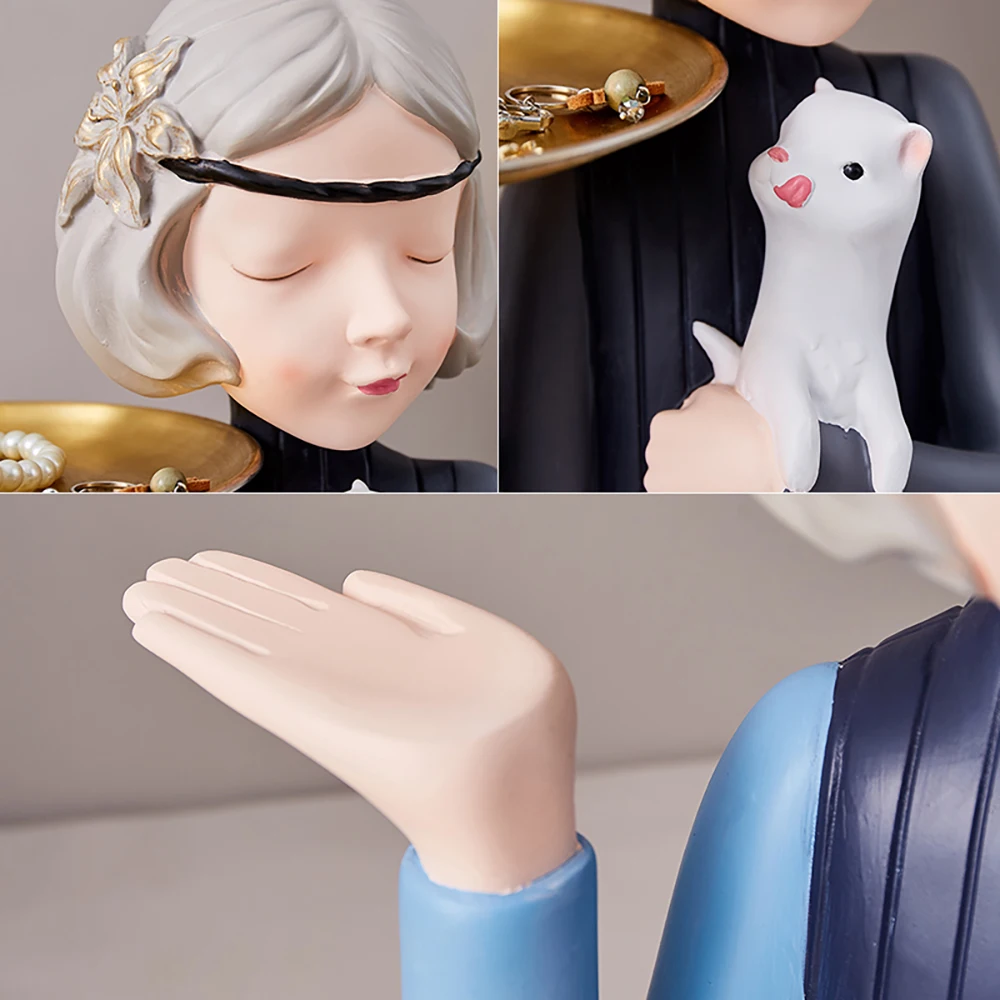 

Moden Gorgeous Girl Resin Art Statue Gift Fairy Accessori Fashion Style Sculpture ornaments Tabletop Figurines Home Decoration