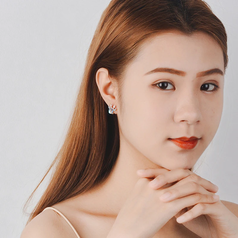 MEETSOFT посеребренные предотвращающие аллергию модные серьги-гвоздики для женщин