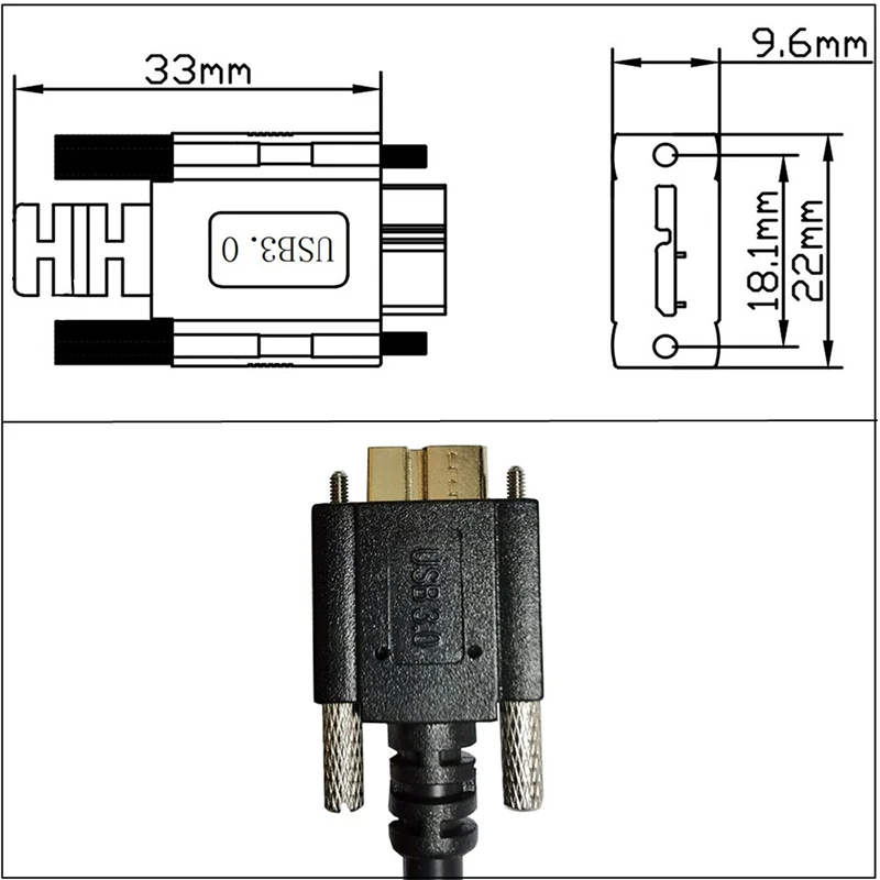 USB 3 0 A папа к Micro B с двойным винтовым фиксирующим жестким диском м3 кабель для