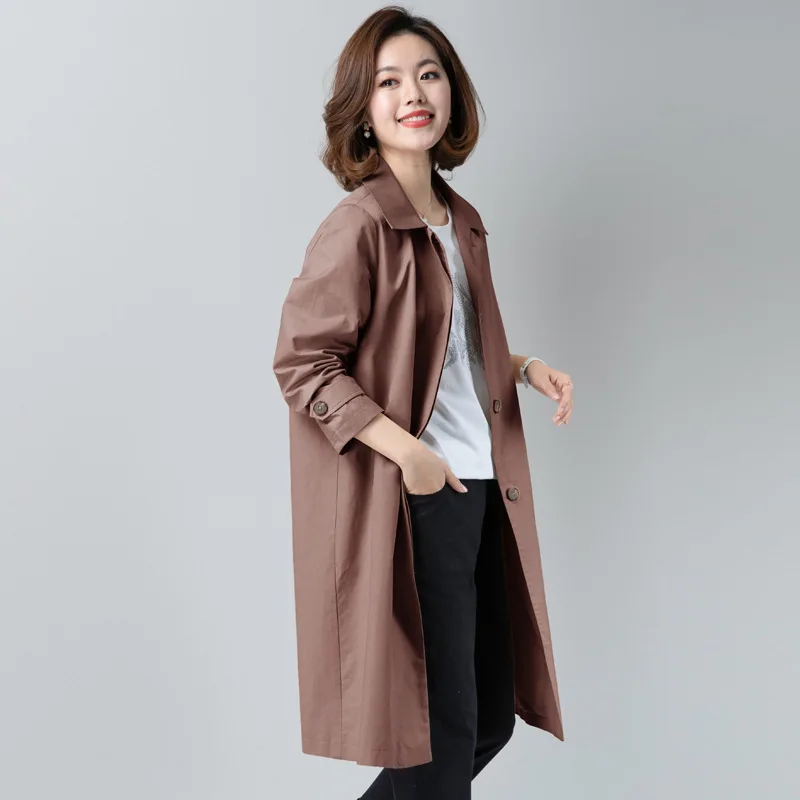 

Демисезонный Новое поступление женские однобортная тонкая куртка-ветровка в Корейском стиле длинный плащ пальто 3 вида стилей в винтажном ...
