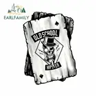 EARLFAMILY 13 см x 9,8 см B  W Ace дизайн игральных карт со старым школьным хипстерским черепом Виниловая наклейка для автомобиля