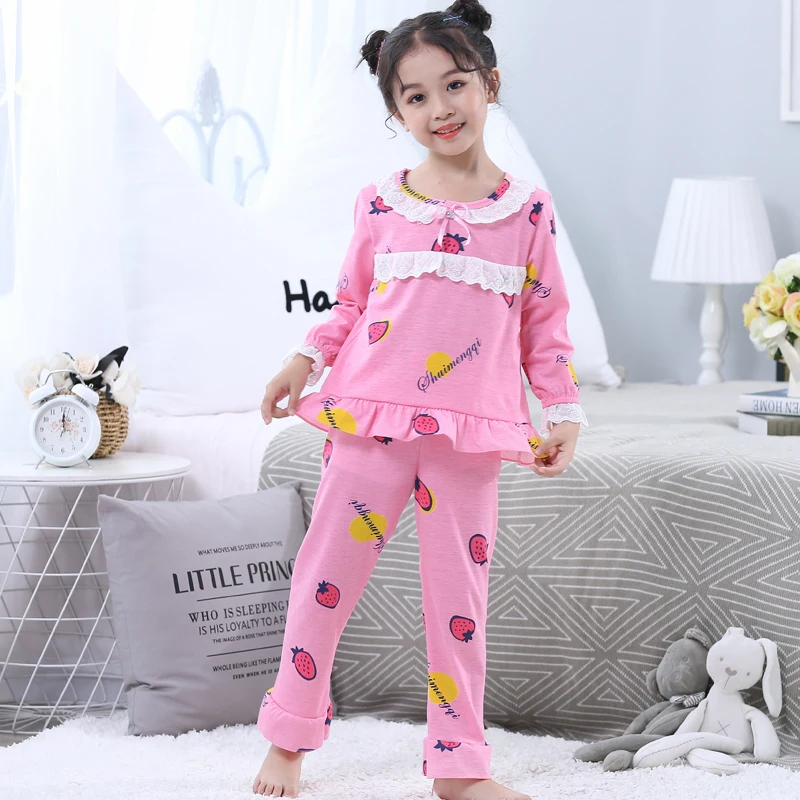 Новая весенне Осенняя детская одежда для сна хлопковая рубашка с длинными