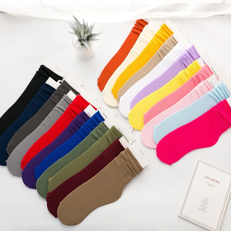 

Adult Period Combed Cotton Perfect Neutral Socks Solid Sugar Color In Knee-high Socks Heap Heap Socks Coral Fleece Thin Socks