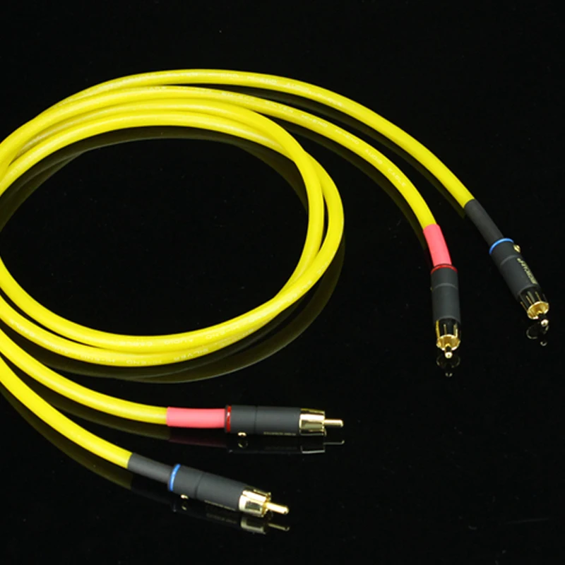 

HiFi Audio RCA Cable 6N-OCC Single Crystal Copper Silver Plated Core for Front/Rear CD Amplifier