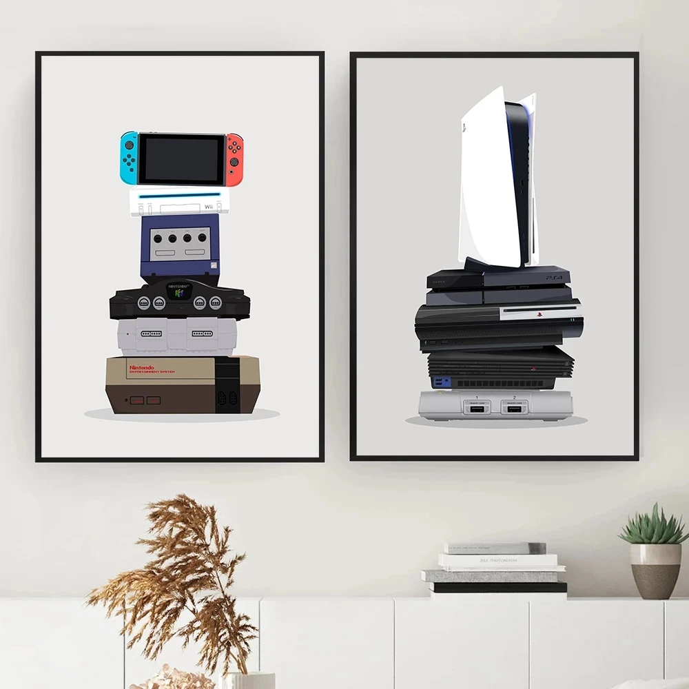 

Gaming Print Retro Wall Art Canvas Painting Gamer Gift Video Game Vintage Poster Gamepad Controller Picture Boys Kids Room Decor