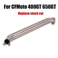 motorcycle delete cat mid pipe exhaust link tube escape connect section stainless steel for cf moto 400gt 650gt