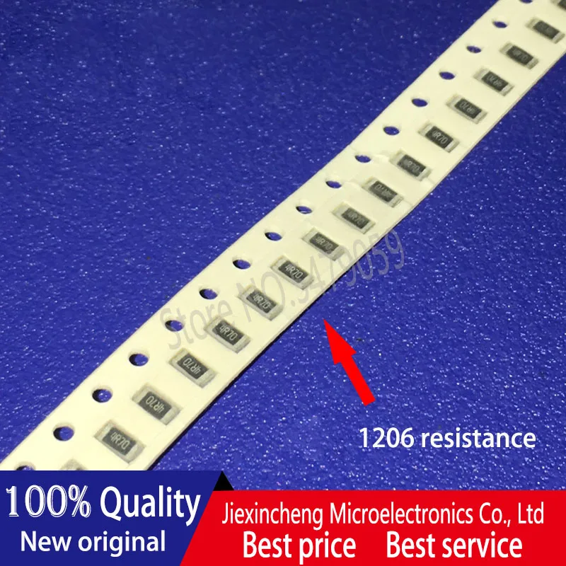 100PCS 1206 0.1% 10R 100R 2K 10K 100K 1M 2M 25PPM High precision low temperature Chip resistor