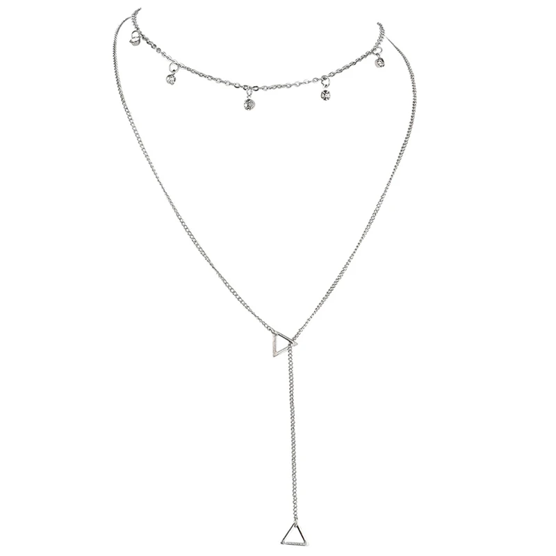 2 шт./компл. для женщин длинные ожерелья комплект простой треугольник