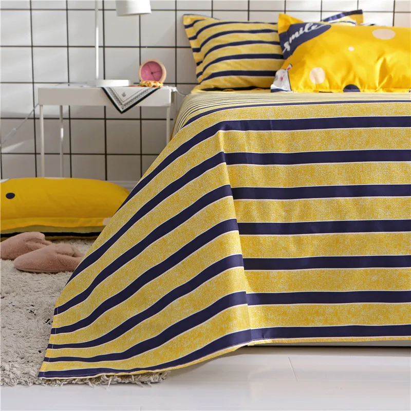 

High Quality Yellow Cartoon Style Bedding Set Bed Linings Duvet Cover Bed Sheet Pillowcases 3pcs twin queen king quilt Cover Set