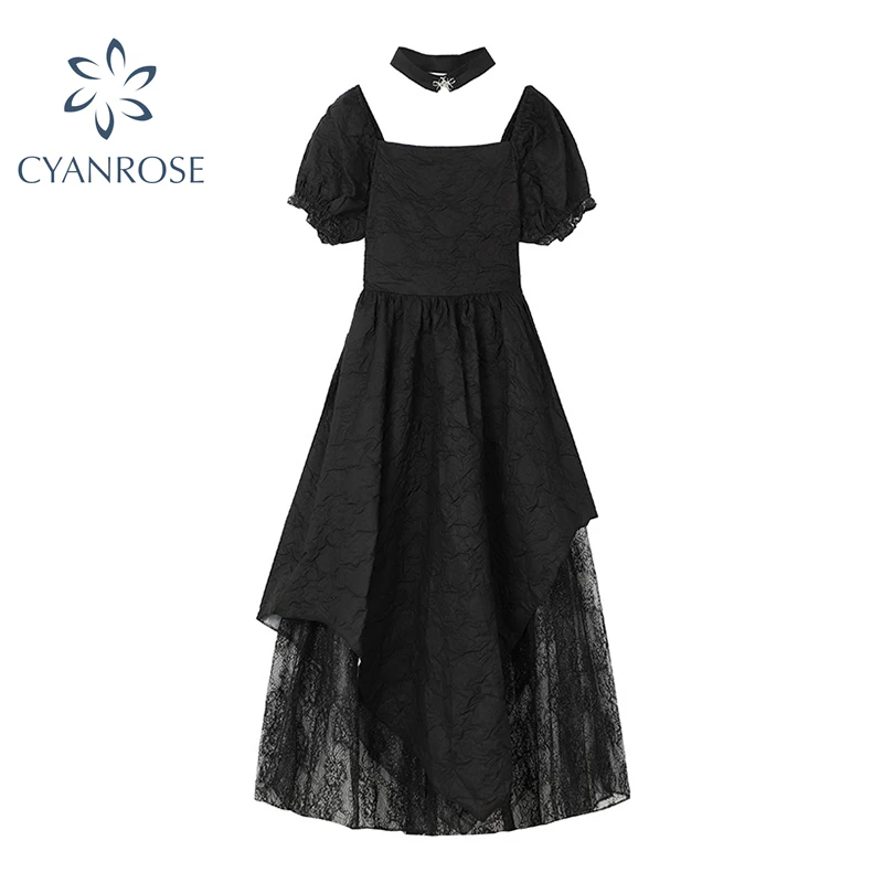 В винтажном стиле элегантное в готическом платья с короткими рукавами для женщин