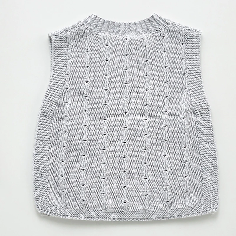 Жилет для маленьких девочек на осень и зиму Теплый Универсальный вязаный свитер