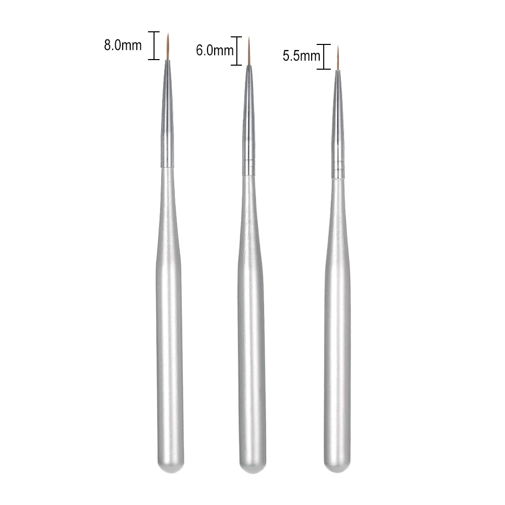 3Pcs/set Professional Acrylic Nail Brush Set for UV Gel Painting Drawing Builder Design Pen DIY Liner Tools Manicure | Красота и