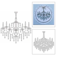 2020 new chandelier metal cutting dies candle light and tea party lamp die cut scrapbooking for crafts card making no stamps set