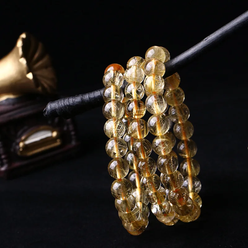 

Natural gold hair crystal bracelet simple fashion