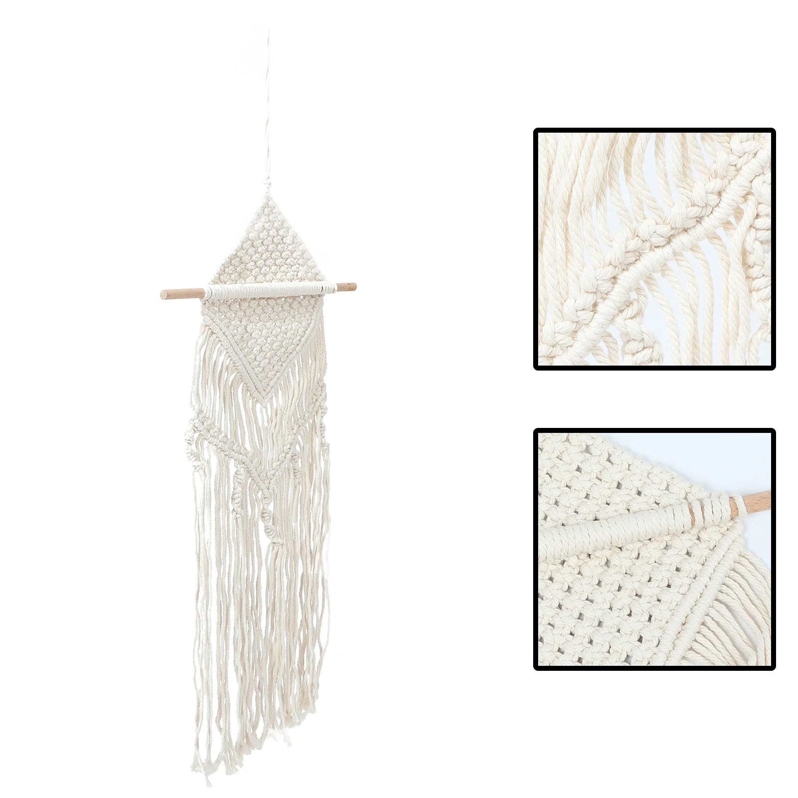 

1pc Tassel Macrame Decor Bohemian Style Pendant Living Room Bedroom Background