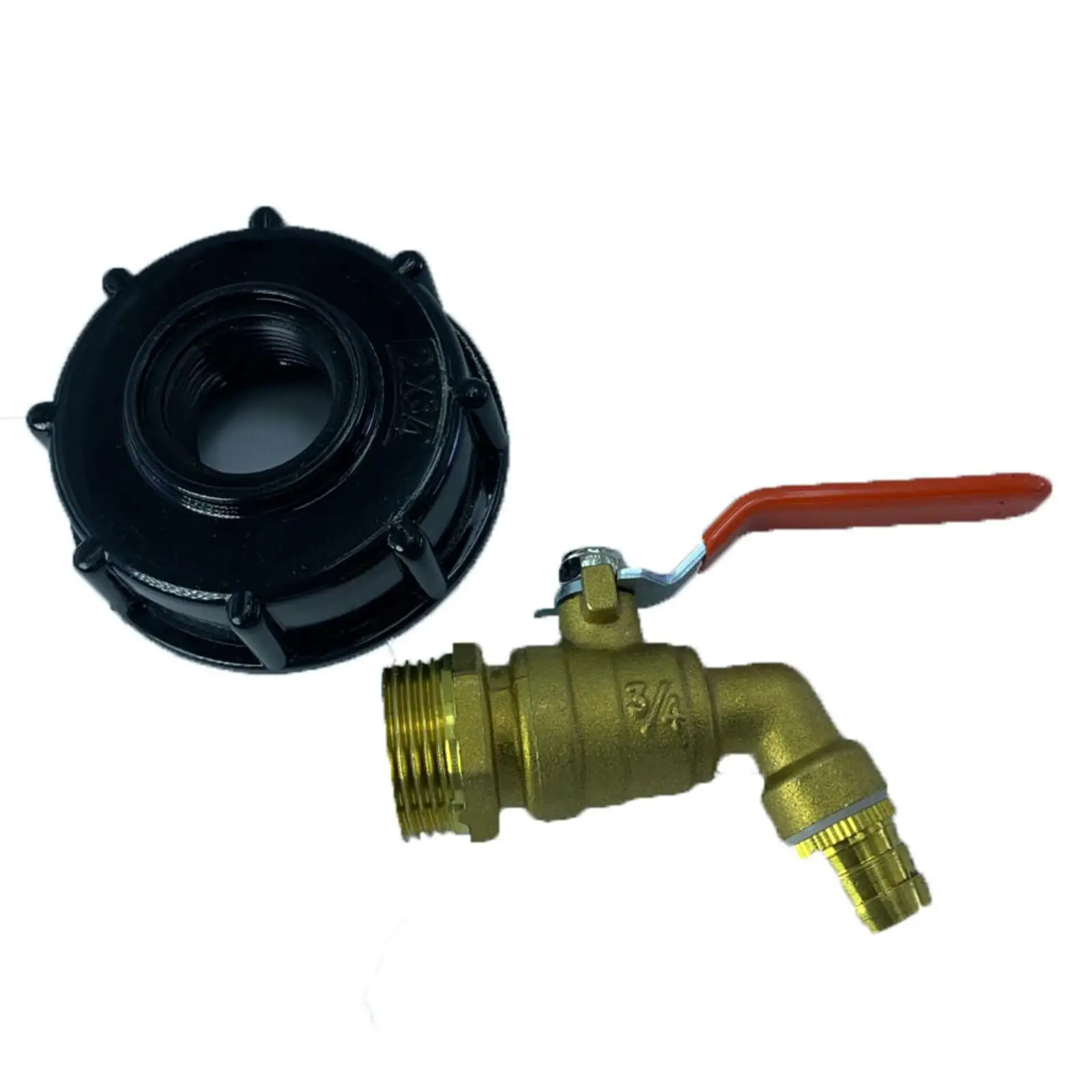 

IBC Tank Drain Adapter Coarse Threaded Brass Water Storage Tank Faucet Hose Connector 3/4" Garden Tap Ftting Valve
