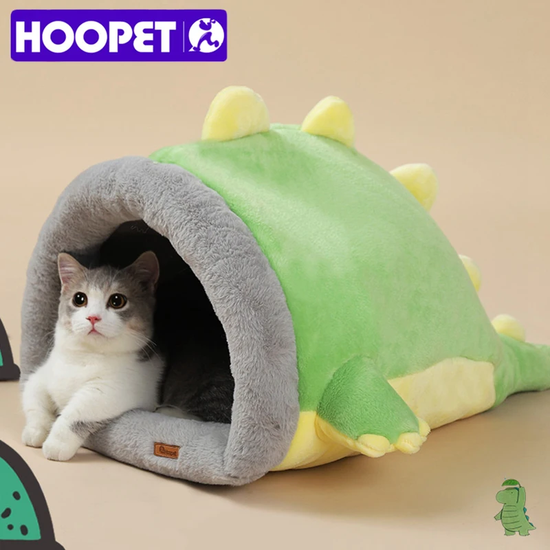 

HOOPET Dinosaur Shape Cat Sleeping Bag Cat Tent Cat Bed Self Warming for Indoor Dog House Pet Basket Cozy Kitten Lounger Cushion