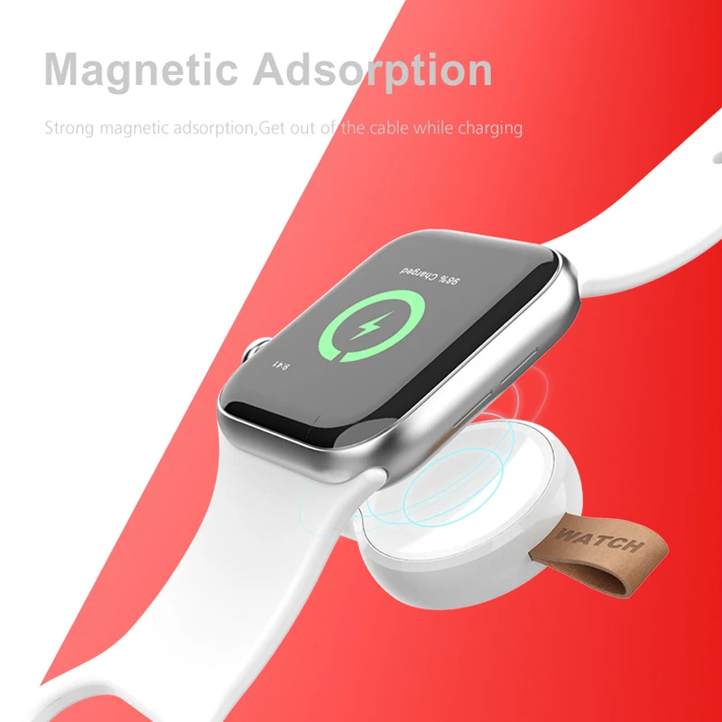 Портативное беспроводное зарядное устройство для Apple Watch Series 6 5 4 3 2 1 USB магнитное i