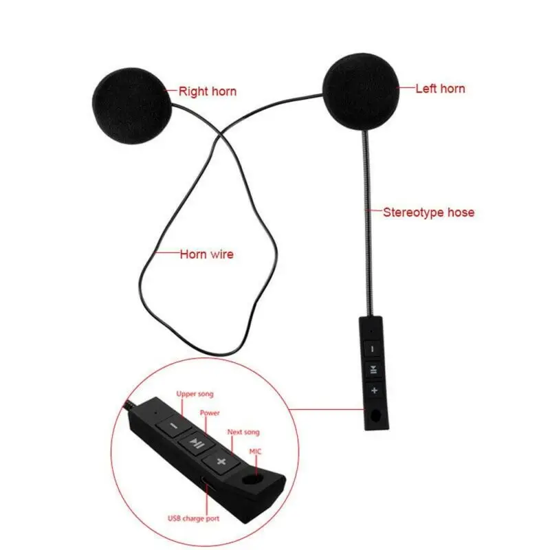 Беспроводной мотоциклетный шлем Bluetooth 4 0 гарнитура HiFi динамик Handsfree Интерком |