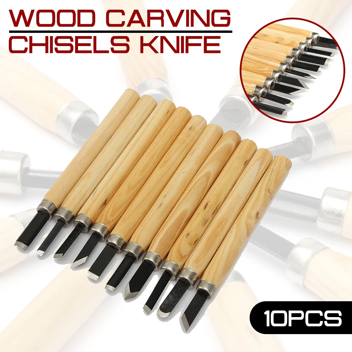 

10Pcs/lot Wood Carving Chisels Knife for Detailed Woodworking Gouges Hand Tools and DIY Tools Marking Basic Wood Cut Tools