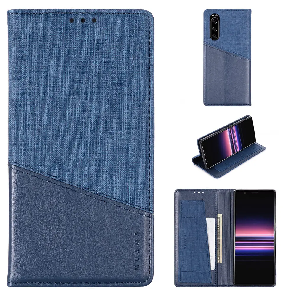 

RFID Blocking For Sony Xperia 5 XZ2 XZ3 Wallet Leather Flip Case Cover Kickstand Magnetic Card Slot case