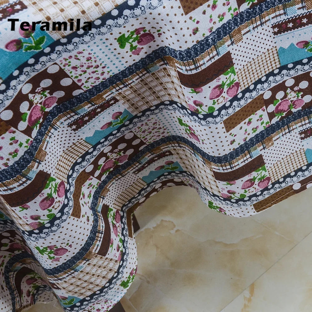 Teramila Cotton Linen Rectangular Dining Tablecloth Lace Thick Dust-proof Table Cover Round For Home Party Mantel Wedding Decor | Дом и сад