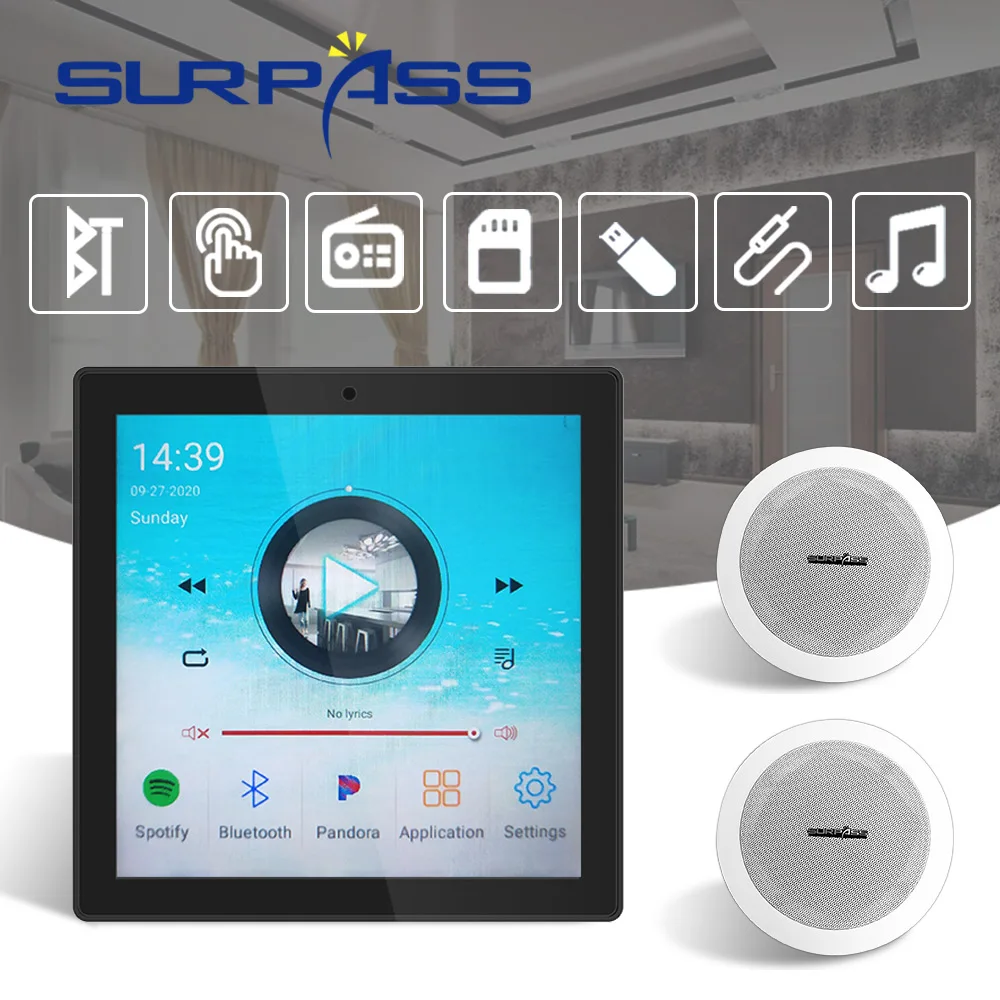 

Home Theater Music Center Cheap Package Touch Screen Mini BT Wall Audio Sound Amplifier Smart In Ceiling Speaker Music Combo