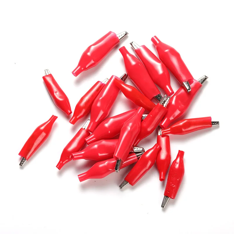 

Insulated Boots Metal Alligator Clip Small 28mm Large 45mm Electric Test Red Alligator Clip For Testing Probe Instrument