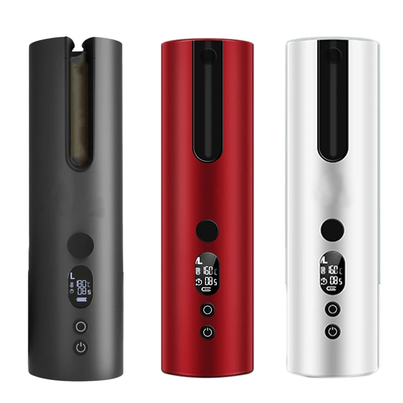 

LCD Full Automatic Hair Curlers Rechargeable Ceramic Heating Hair Stick Rotating Curling Iron