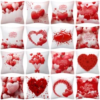 throw pillow cover valentine day cushion cover for couple lovers red love heart pillow covers polyester car sofa bed home decor