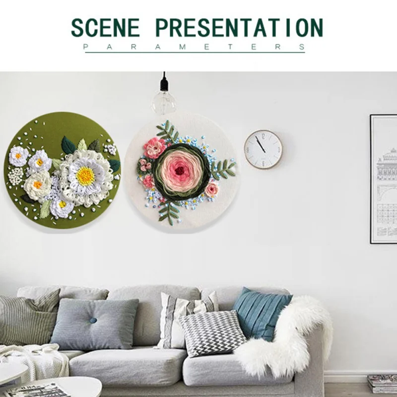 

Diy Handmade Creative Embroidery European Embroidery with Bamboo Hoop for Beginner Cross Stitch Wall Painting Home Decor Gift