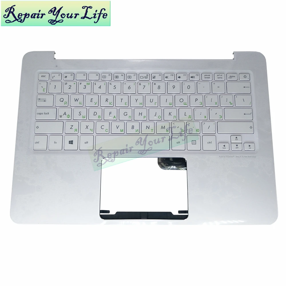 

original keyboard for ASUS UX305 UX305C UX305CA RU Russian 9Z.NBXPC.40R 90NB0AA2 R32RU0 NSK-WB40R white with Palmrest Top Case