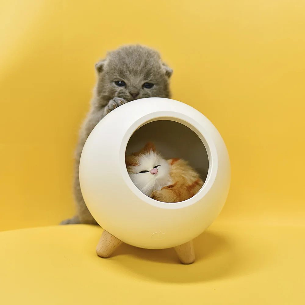Светодиодная лампа для кошек USB touch night light bionic cat умное затемнение атмосферная