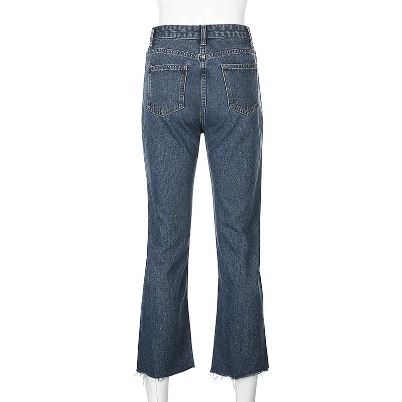 

Butterfly Pattern Straight Denim Pants Women Fashion Preppy Style High Waist Trousers Casual Streetwear Outfits