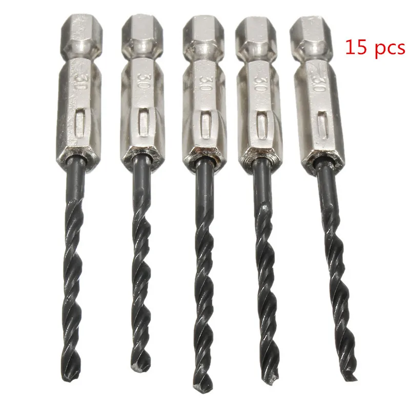 

15Pcs/Set 3MM-5MM Titanium Coated Drill Bits HSS High Speed Steel Drill Bits Set Tool High Quality Power Tools