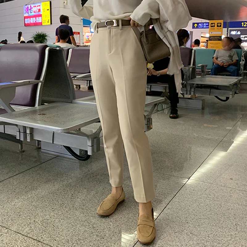 Женские офисные брюки Элегантные повседневные узкие до щиколотки женские