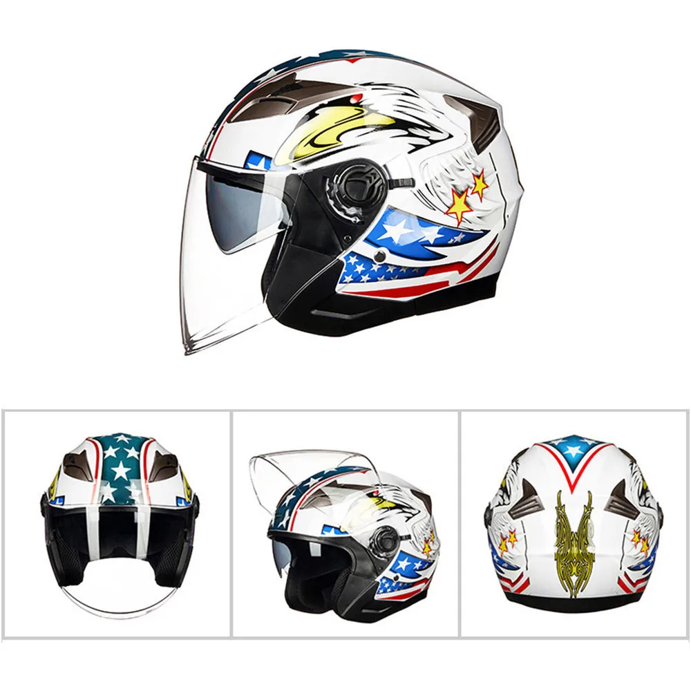 Двухобъективные мотоциклетные гоночные шлемы с полулицевой поверхностью ABS