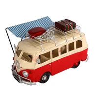 nostalgic vintage wrought iron car with shep home decoration ornament retro bus bookcase decoration furnishings kids toys gifts