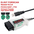 Автомобильный диагностический инструмент ELS27 FORScan V2.3.8 OBD2, ELS Green PCB PIC24HJ128GP + FTDI Mircochip ELM327  J2534 Pss-Thru для FORD, Mazda
